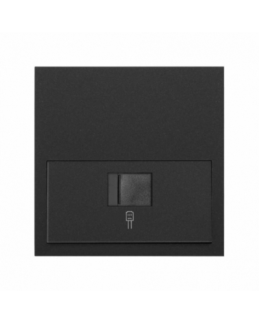 SIMON | 10020106-238 | KIT FRONT PARA 1 ELEMENTO CON 1 CONECTOR INFORMÁTICO RJ45 6 UTP CON ADAPTADOR NEGRO MATE SIMON 100