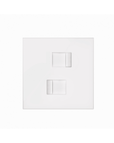 SIMON | 10020111-230 | KIT FRONT PARA 1 ELEMENTO CON 2 CONECTORES RJ45 BLANCO MATE SIMON 100