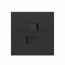 SIMON | 10020111-238 | KIT FRONT PARA 1 ELEMENTO CON 2 CONECTORES RJ45 NEGRO MATE SIMON 100