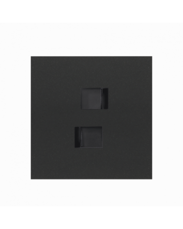 SIMON | 10020111-238 | KIT FRONT PARA 1 ELEMENTO CON 2 CONECTORES RJ45 NEGRO MATE SIMON 100