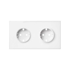 SIMON | 10020202-230 | KIT FRONT PARA 2 ELEMENTOS CON 2 BASES ENCHUFE SCHUKO BLANCO MATE SIMON 100