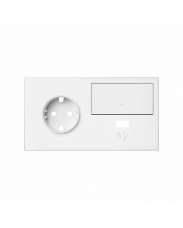 SIMON | 10020206-230 | KIT FRONT PARA 2 ELEMENTOS CON 1 BASE DE ENCHUFE SCHUKO