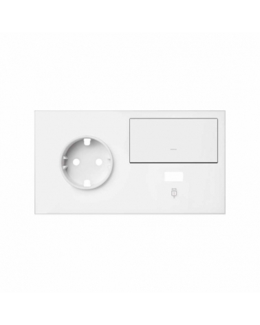 SIMON | 10020207-230 | KIT FRONT PARA 2 ELEMENTOS CON 1 BASE DE ENCHUFE SCHUKO