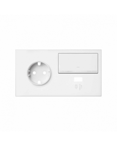 SIMON | 10020209-230 | KIT FRONT PARA 2 ELEMENTOS CON 1 BASE DE ENCHUFE SCHUKO