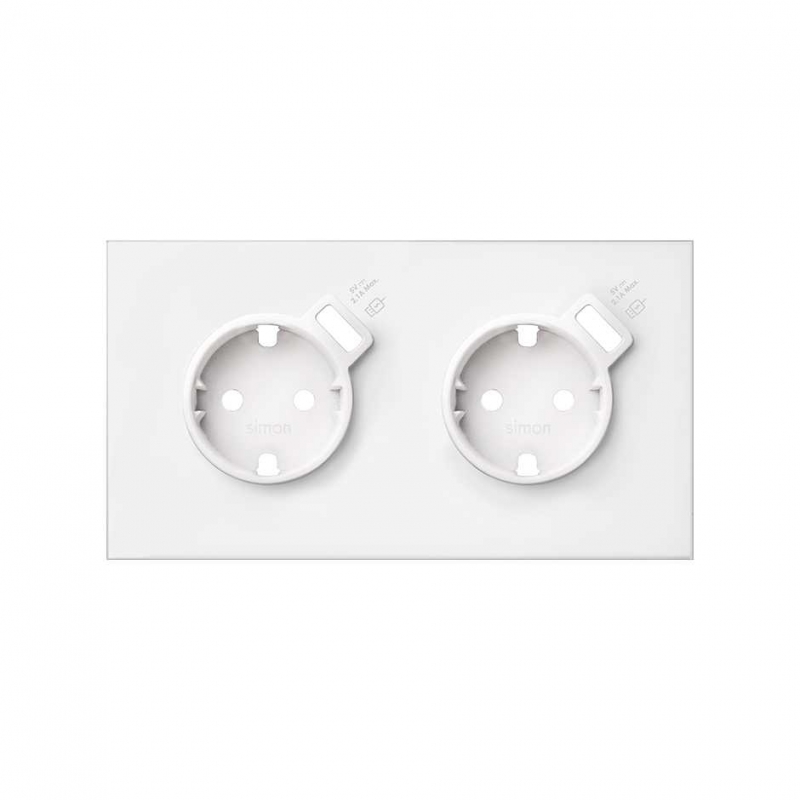 SIMON | 10020211-230 | KIT FRONT PARA 2 ELEMENTOS CON 2 BASES ENCHUFE SCHUKO