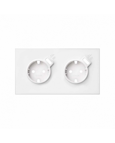 SIMON | 10020211-230 | KIT FRONT PARA 2 ELEMENTOS CON 2 BASES ENCHUFE SCHUKO