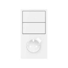 SIMON | 10020218-230 | KIT FRONT VERTICAL PARA 2 ELEMENTOS CON 2 TECLAS Y BASE CON CARGADOR USB BLANCO MATE SIMON 100