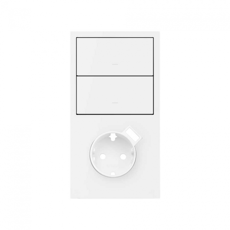SIMON | 10020218-230 | KIT FRONT VERTICAL PARA 2 ELEMENTOS CON 2 TECLAS Y BASE CON CARGADOR USB BLANCO MATE SIMON 100