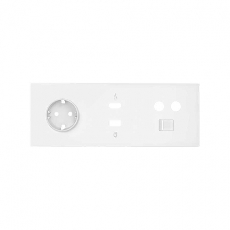 SIMON | 10020304-230 | KIT FRONT PARA 3 ELEMENTOS CON 1 BASE DE ENCHUFE SCHUKO