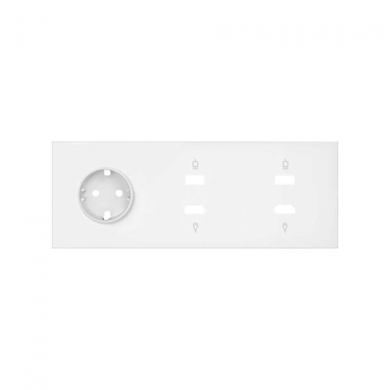 SIMON | 10020305-230 | KIT FRONT PARA 3 ELEMENTOS CON 1 BASE DE ENCHUFE SCHUKO Y 2 CONECTORES HDMI + USB BLANCO MATE SIMON 100