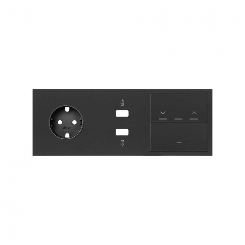 SIMON | 10020306-238 | KIT FRONT PARA 3 ELEMENTOS CON 1 BASE ENCHUFE SCHUKO