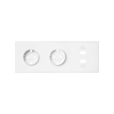 SIMON | 10020309-230 | KIT FRONT PARA 3 ELEMENTOS CON 2 BASES ENCHUFE SCHUKO Y 1 CARGADOR DOBLE 2XUSB BLANCO MATE SIMON 100