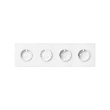 SIMON | 10020401-230 | KIT FRONT PARA 4 ELEMENTOS CON 4 BASES ENCHUFE SCHUKO BLANCO MATE SIMON 100