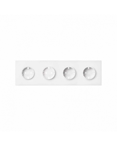 SIMON | 10020401-230 | KIT FRONT PARA 4 ELEMENTOS CON 4 BASES ENCHUFE SCHUKO BLANCO MATE SIMON 100