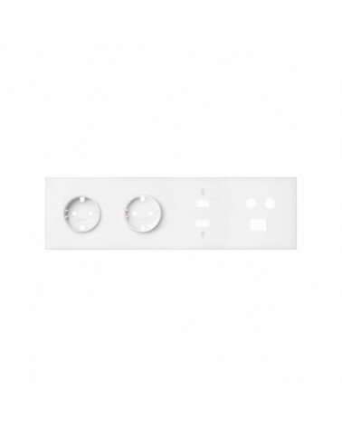 SIMON | 10020402-230 | KIT FRONT PARA 4 ELEMENTOS CON 2 BASES DE ENCHUFE SCHUKO