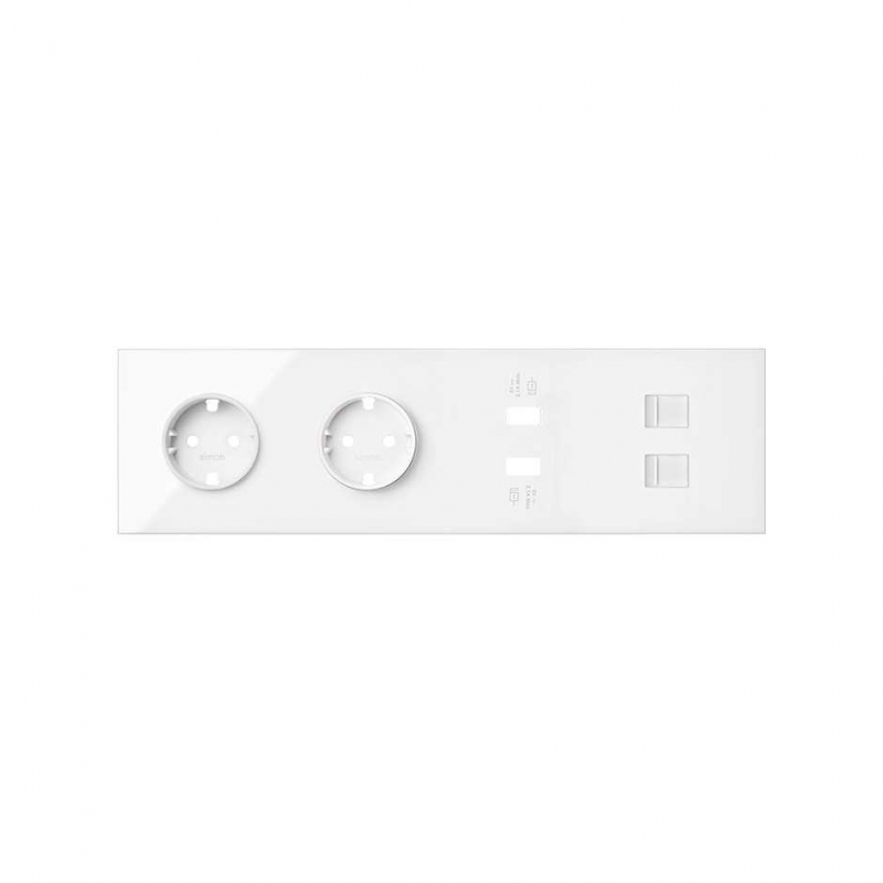 SIMON | 10020403-130 | KIT FRONT PARA 4 ELEMENTOS CON 2 BASES DE ENCHUFE SCHUKO