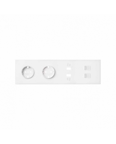 SIMON | 10020403-230 | KIT FRONT PARA 4 ELEMENTOS CON 2 BASES DE ENCHUFE SCHUKO