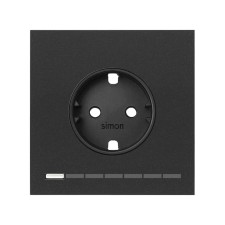 SIMON | 10021108-238 | KIT FRONT PARA 1 ELEMENTO CON 1 BASE DE ENCHUFE SCHUKO IO NEGRO MATE SIMON 100