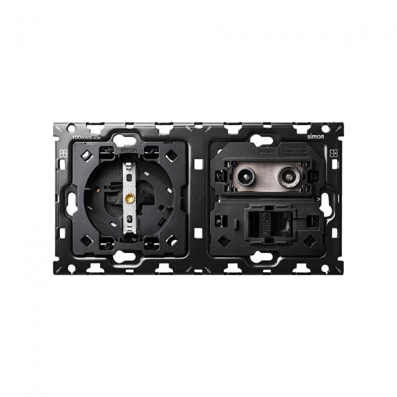 SIMON 10010208-039 Kit back con 2 elementos+base+televisión+RJ45 SIMON 100