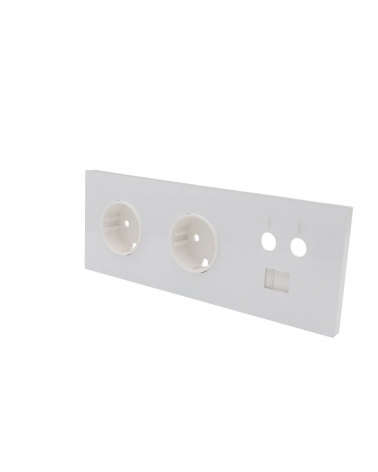 SIMON 10020303-130 Kit frontal con 3 elementos+2 bases+televisión+RJ45 blanco SIMON 100