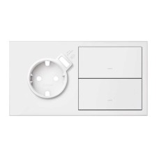 SIMON 10020212-230 Kit frontal con 2 elementos+base+cargador USB interno+2 teclas blanco mate SIMON 100