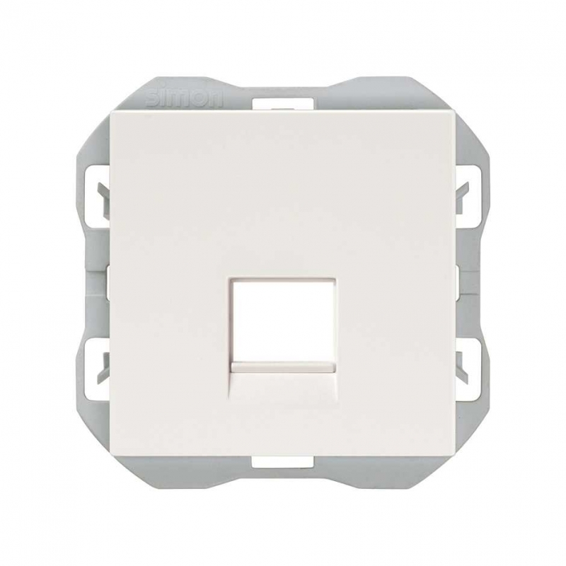 SIMON | 20000087-090 | TAPA DE VOZ Y DATOS PLANA CON GUARDAPOLVO PARA 1 CONECTOR RJ45 BLANCO SIMON 270