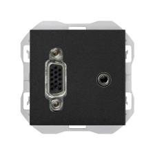 SIMON | 20000091-098 | CONECTOR VGA HD15 + MINIJACK NEGRO MATE SIMON 270