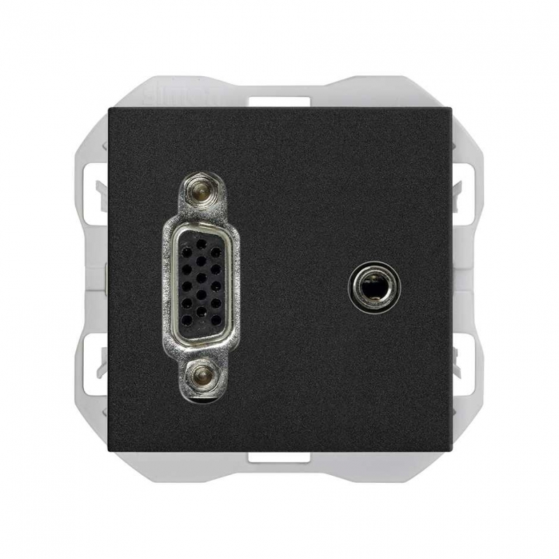 SIMON | 20000091-098 | CONECTOR VGA HD15 + MINIJACK NEGRO MATE SIMON 270