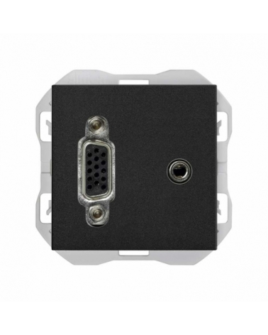 SIMON | 20000091-098 | CONECTOR VGA HD15 + MINIJACK NEGRO MATE SIMON 270