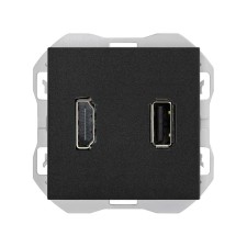 SIMON | 20000095-098 | CONECTOR HDMI 2.0 4K + CONECTOR USB 2.0 TIPO A NEGRO MATE SIMON 270