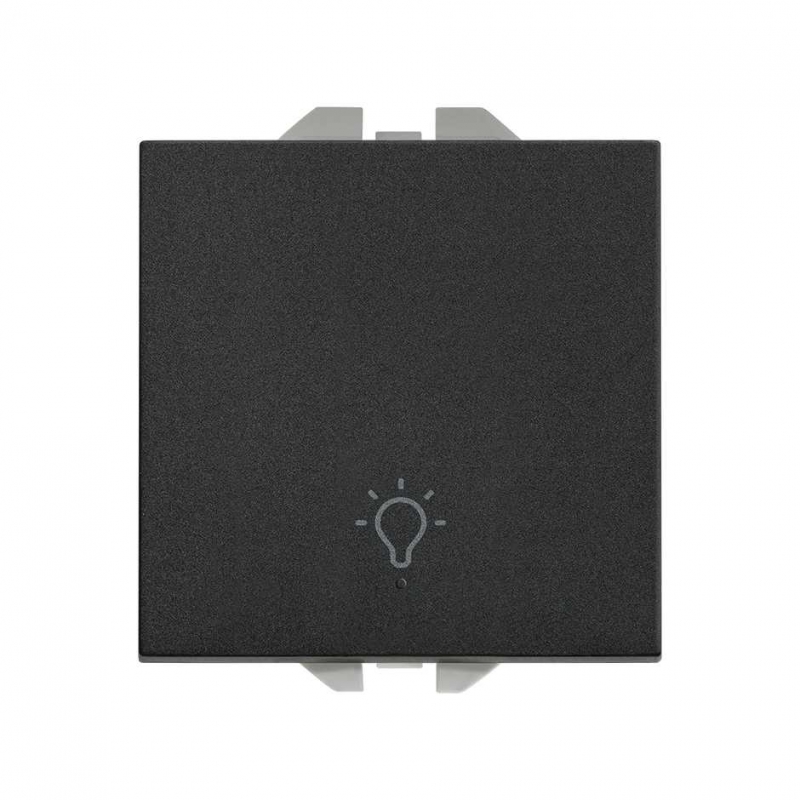 SIMON | 20000151-098 | PULSADOR CON GRABADO LUZ 10AX 230V~ Y SISTEMA DE EMBORNAMIENTO RÁPIDO NEGRO MATE SIMON 270