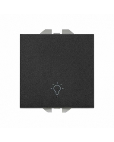 SIMON | 20000151-098 | PULSADOR CON GRABADO LUZ 10AX 230V~ Y SISTEMA DE EMBORNAMIENTO RÁPIDO NEGRO MATE SIMON 270