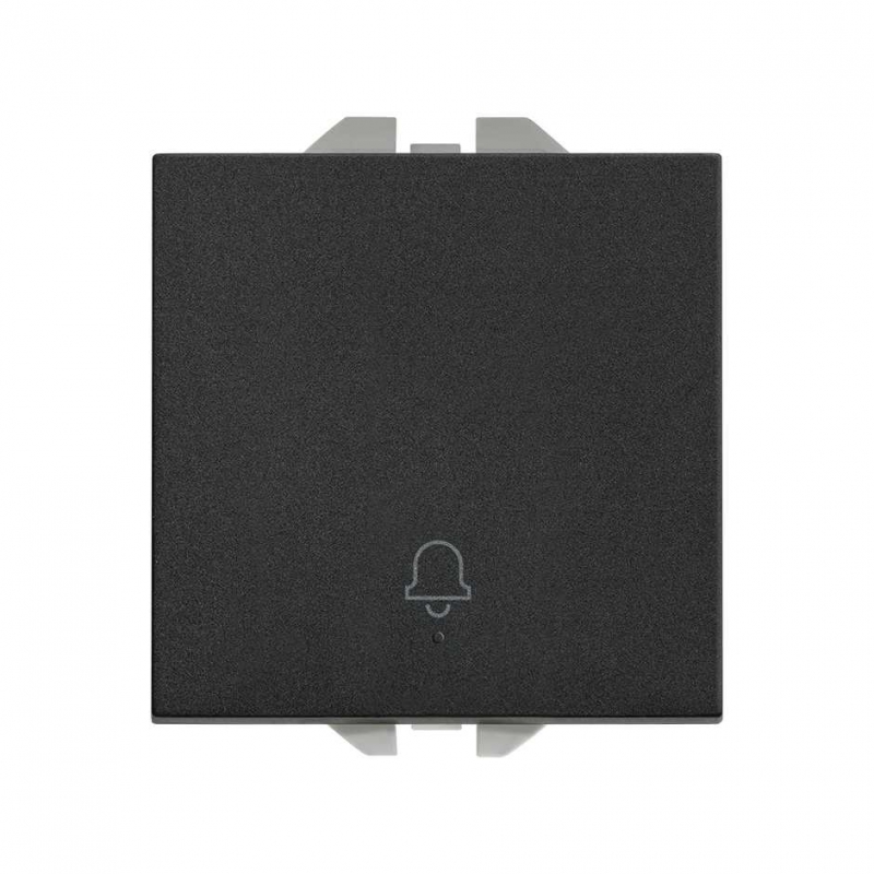 SIMON | 20000152-098 | PULSADOR CON GRABADO CAMPANA 10AX 230V~ Y SISTEMA DE EMBORNAMIENTO RÁPIDO NEGRO MATE SIMON 270