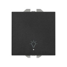 SIMON 20000161-098 Pulsador con grabado luz luminoso 10A negro mate SIMON 270