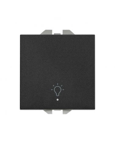 SIMON 20000161-098 Pulsador con grabado luz luminoso 10A negro mate SIMON 270