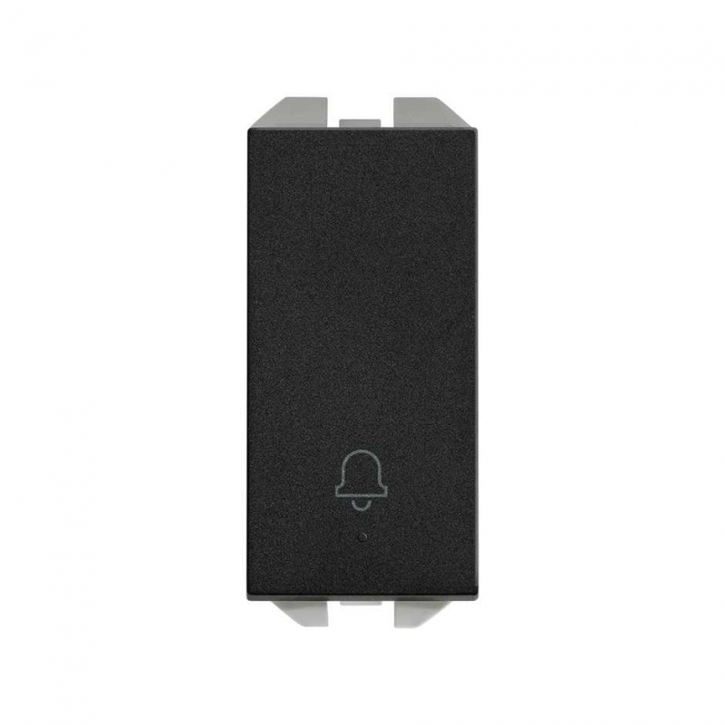 SIMON 20001152-098 Pulsador con grabado campana 10A y módulo estrecho negro mate SIMON 270