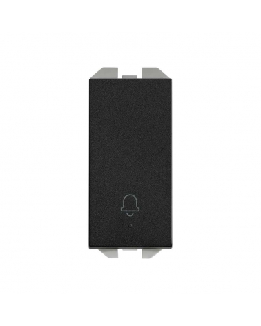 SIMON 20001152-098 Pulsador con grabado campana 10A y módulo estrecho negro mate SIMON 270