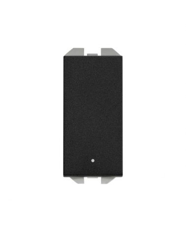 SIMON 20001204-098 Conmutador luminoso 10AX con módulo estrecho negro mate SIMON 270