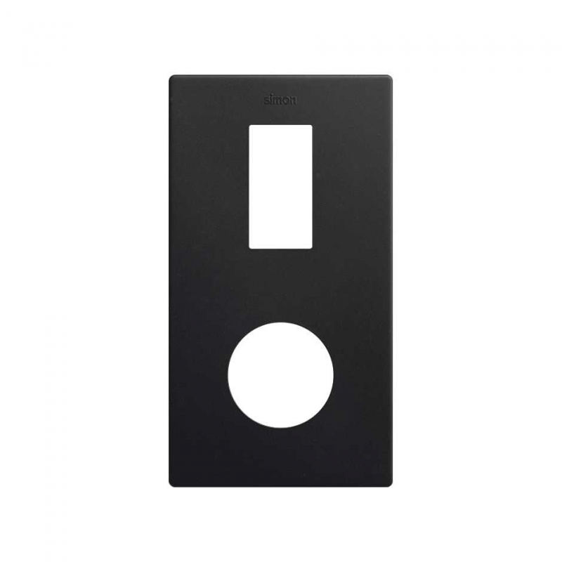 SIMON 27192620-098 Marco mínimo con 2 elementos y enchufe+módulo estrecho negro mate SIMON 270