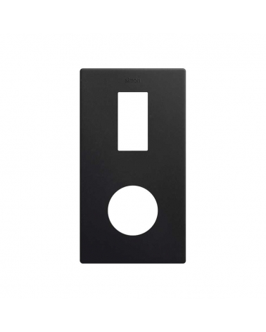 SIMON 27192620-098 Marco mínimo con 2 elementos y enchufe+módulo estrecho negro mate SIMON 270