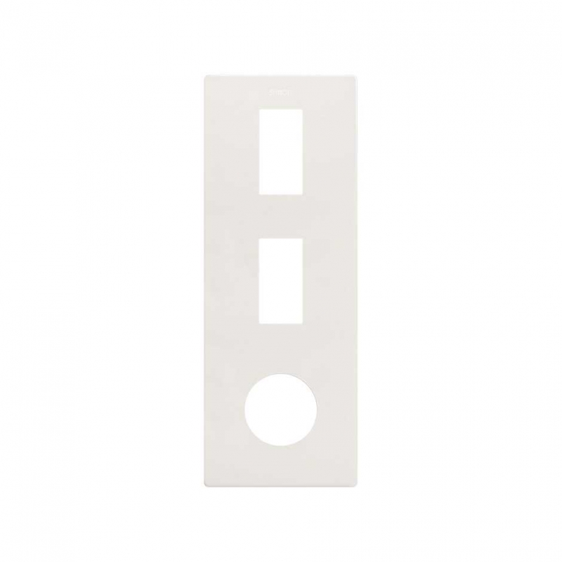 SIMON 27192630-090 Marco mínimo con 3 elementos y enchufe y 2 módulos estrechos blanco SIMON 270