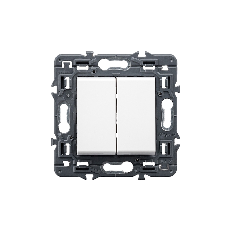 LEGRAND | 741257 | VALENA NEXT-PULSADOR INV.DOBLE 1P 6A BLANCO