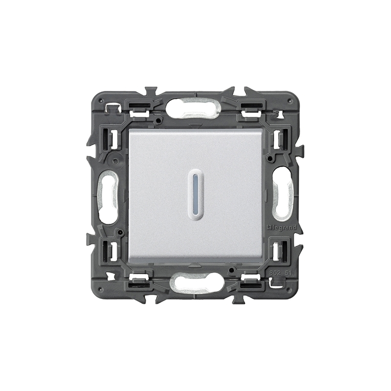 LEGRAND | 741341 | VALENA NEXT-CONMUTADOR 1P LUMIN 10AX ALUMINIO