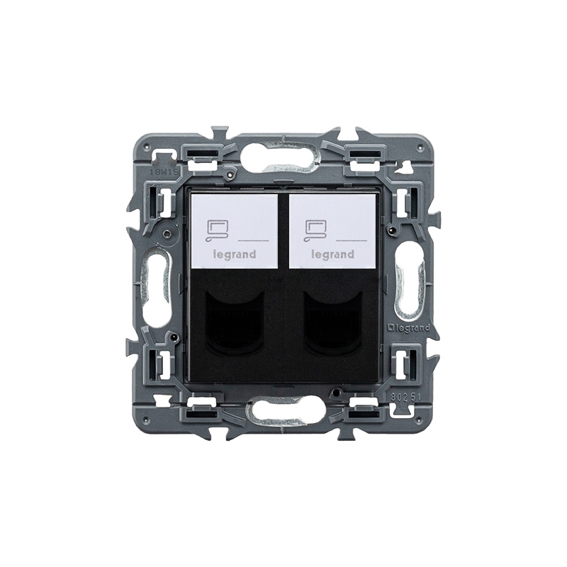 LEGRAND | 741476 | VALENA NEXT-BASE 2XRJ45 UTP CAT.6 DARK