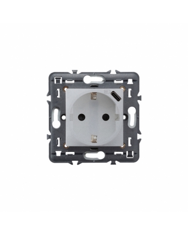 LEGRAND | 741334 | VALENA NEXT-BASE 2P+T+USB TIPO C ALUMINIO