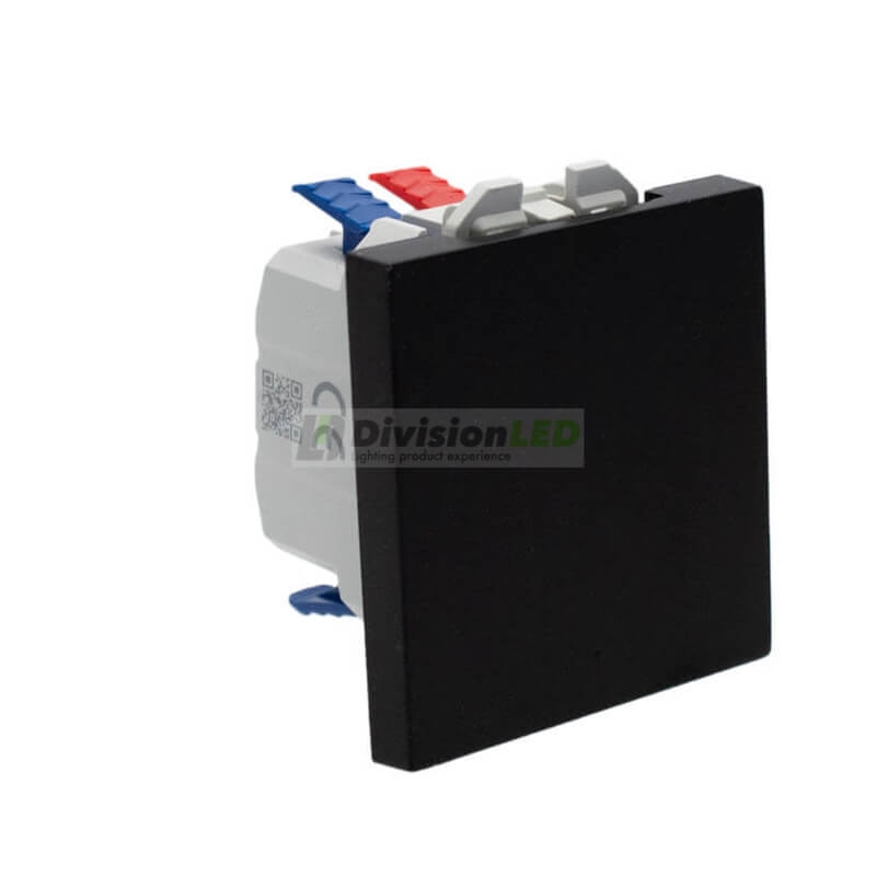 SIMON | 20000201-098 | CONMUTADOR PULSANTE 10AX 230V~ CON SISTEMA DE EMBORNAMIENTO RÁPIDO NEGRO MATE SIMON 270