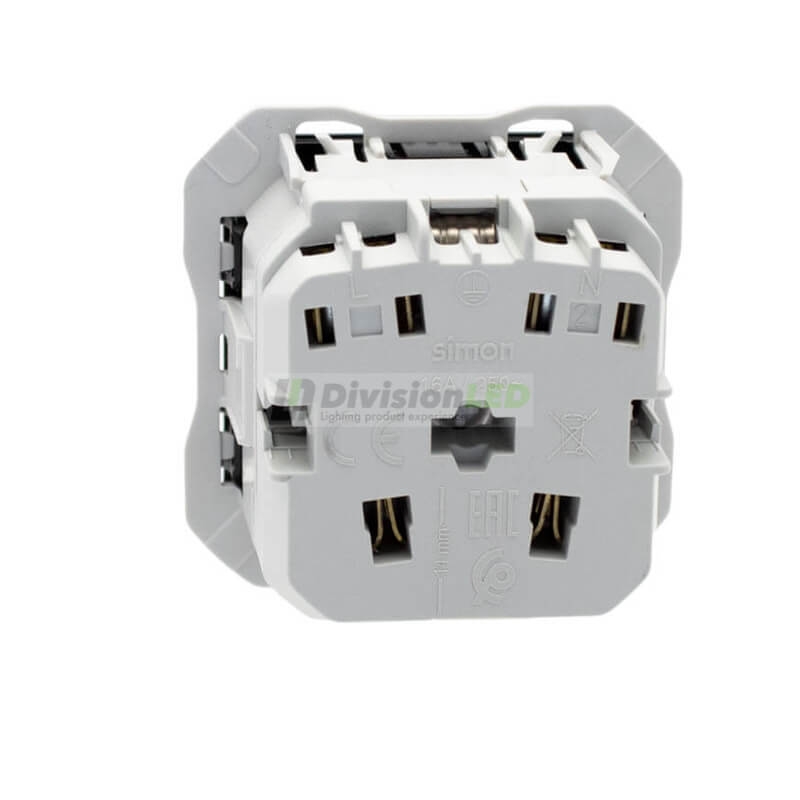 SIMON 20000432-098 Base de enchufe schuko con embornamiento por tornillo negro mate SIMON 270