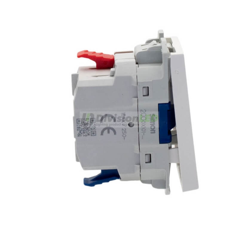 SIMON 20001101-090 Interruptor pulsante 10AX con módulo estrecho blanco SIMON 270