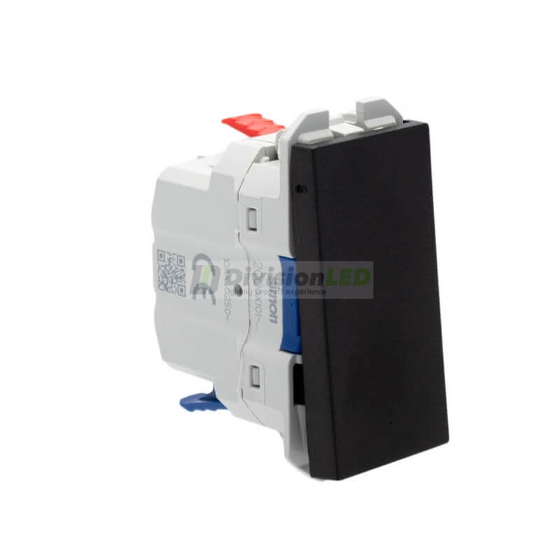 SIMON 20001101-098 Interruptor pulsante 10AX con módulo estrecho negro mate SIMON 270