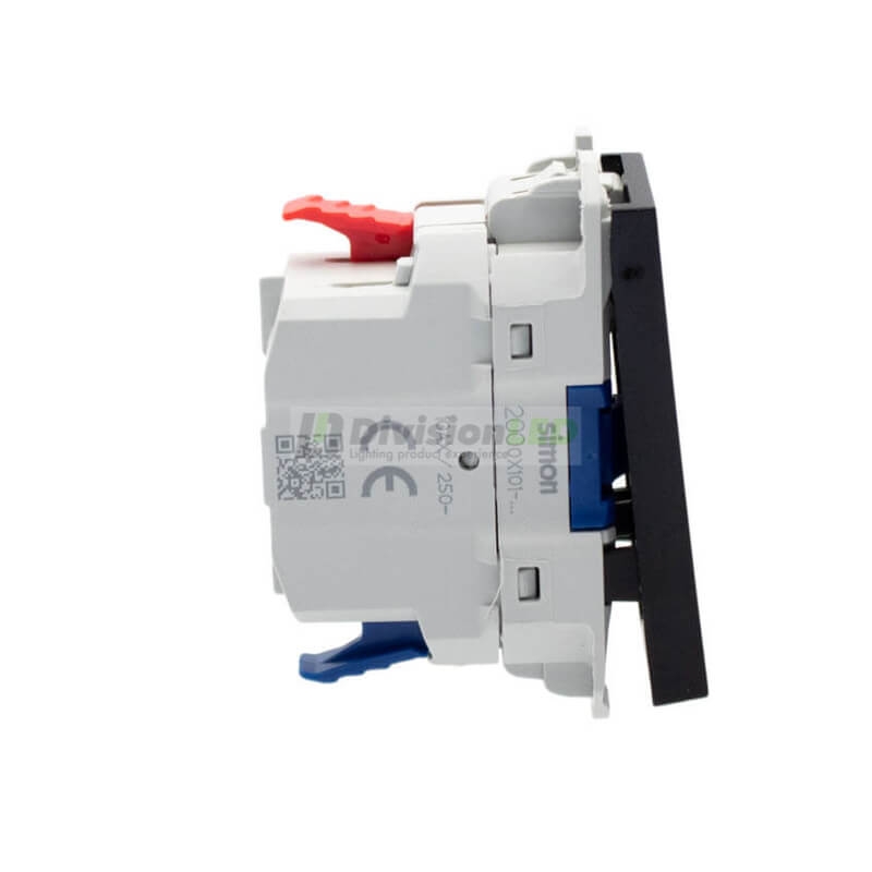 SIMON 20001101-098 Interruptor pulsante 10AX con módulo estrecho negro mate SIMON 270